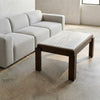 PRITI Banswara White Marble Top Coffee Table with Mango Wood Legs