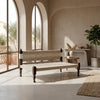PRITI Beige Wooden Charpai Lounge Sofa