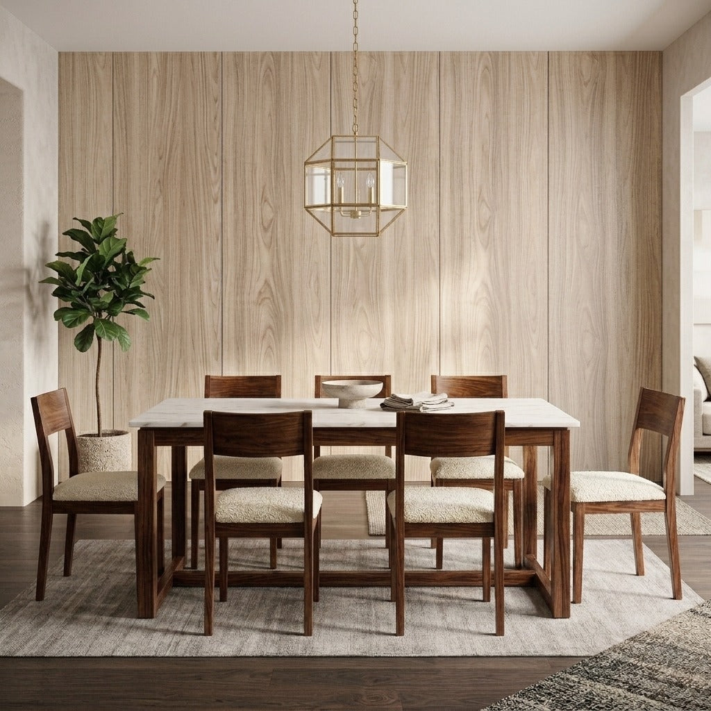 PRITI Classic Sheesham Wood Dining Table Set for 6