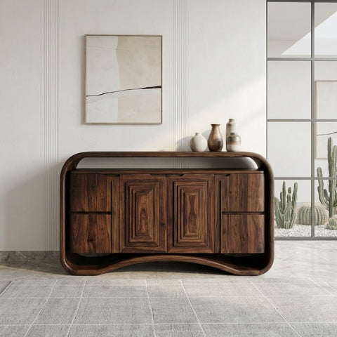 PRITI Closed-Loop Curved Wood Sideboard (