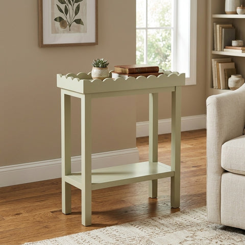 PRITI Compact Side Table in Moss Green