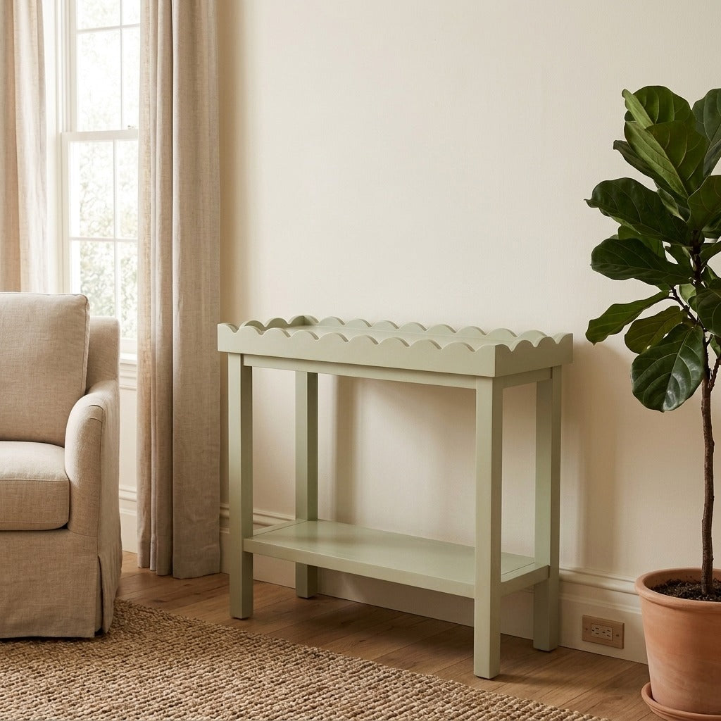 PRITI Contemporary Moss Green Bedside Table