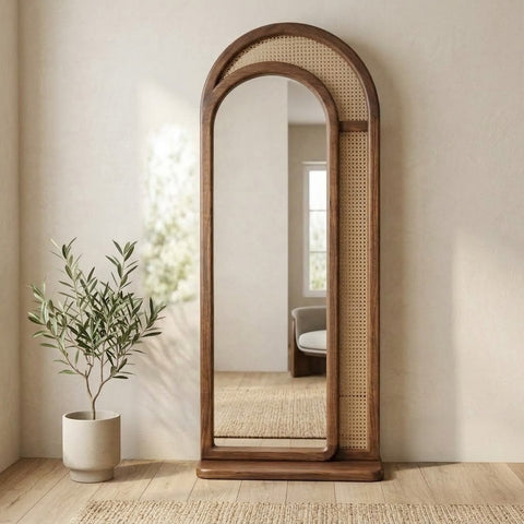 Dark Walnut Sheesham wooden full body mirror for dressing room