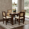 PRITI Dark Walnut Sheesham Wood 4 & 6 Seater Dining Table with Upholstered Dining Chairs