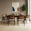 PRITI Dark Walnut Sheesham Wood 6 Seater Dining Table Set 