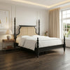 PRITI Dark Walnut Sheesham Wood Bed for Modern Bedroom