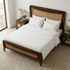 PRITI Dark Walnut Sheesham king bed with cane headboard
