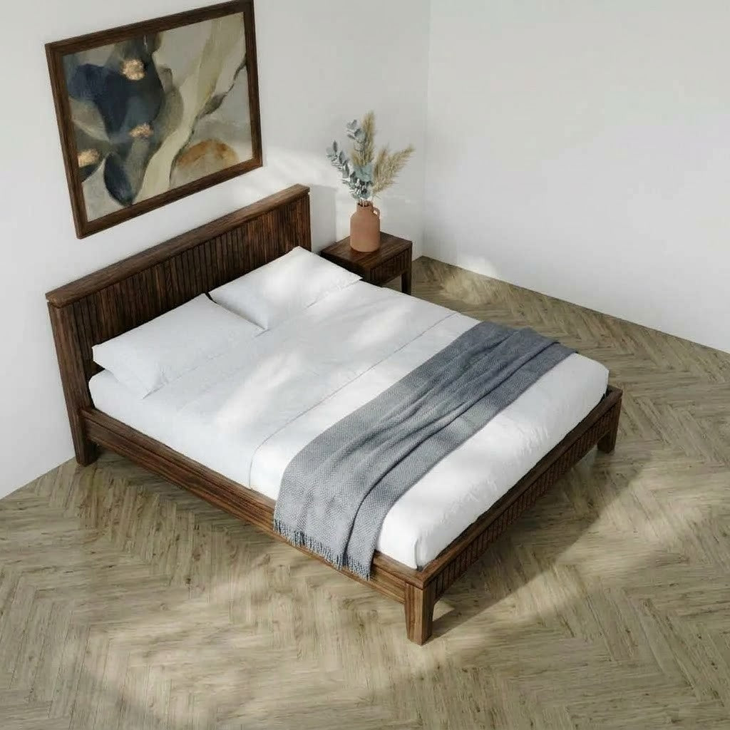 PRITI Dark Walnut Sheesham wood bedside table for bedroom