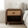 PRITI Dark Walnut Sheesham wood bedside table with storage drawer