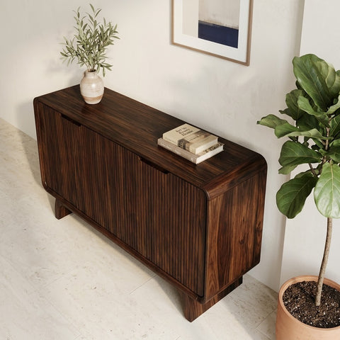 PRITI Dark Walnut Sheesham wood sideboard cabinet