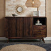 PRITI Dark Walnut Sheesham wood sideboard with cabinets and drawers