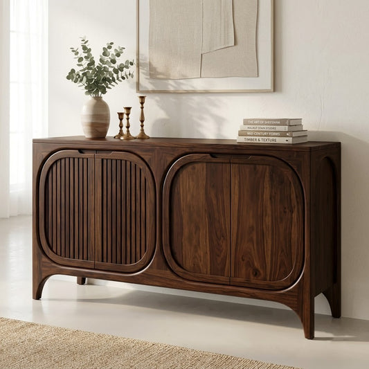 PRITI Dark Walnut Wood Sideboard & Cabinet for Living Room