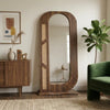 PRITI Dark Walnut Wooden Dressing Mirror for Bedroom