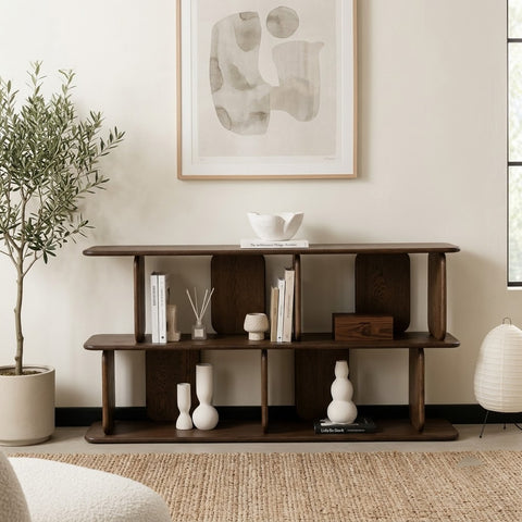 PRITI Dark Wooden Display Shelf