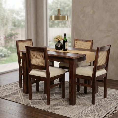 PRITI Designer Sheesham Wood 6 Seater Dining Table Set for Modern Homes