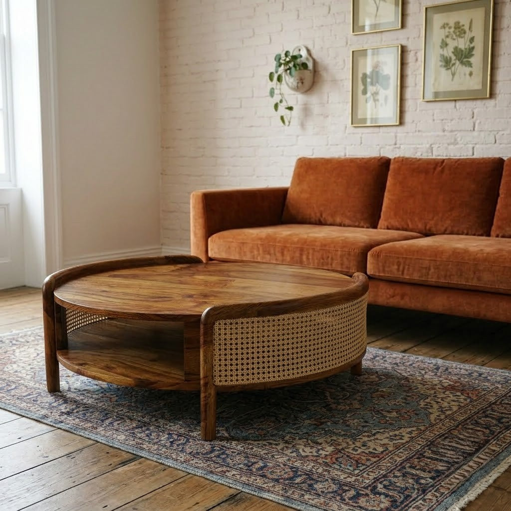 PRITI Designer Sheesham Wood Tea Table for Home & Living Room