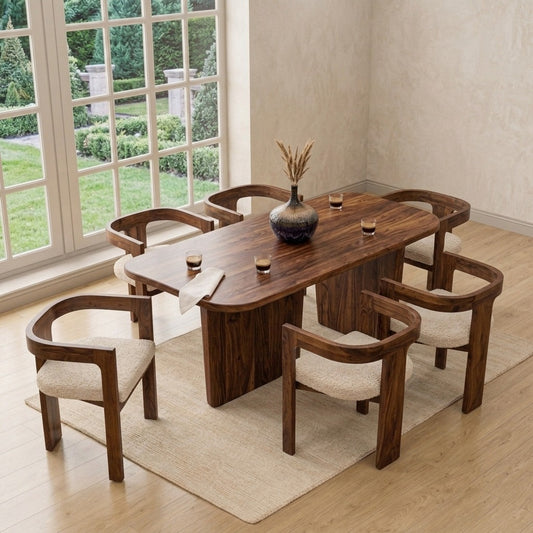 PRITI Dining Table with 6 Attica Dining Chairs