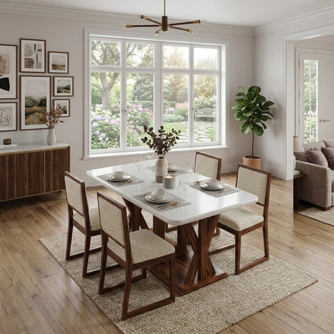 PRITI Durable Sheesham Wood Dining Table Set