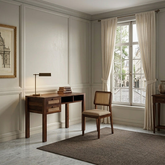 PRITI Elegant Wooden Study Table Chair Combo