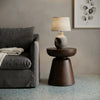 PRITI European Ash Wood side table with round sculptural design