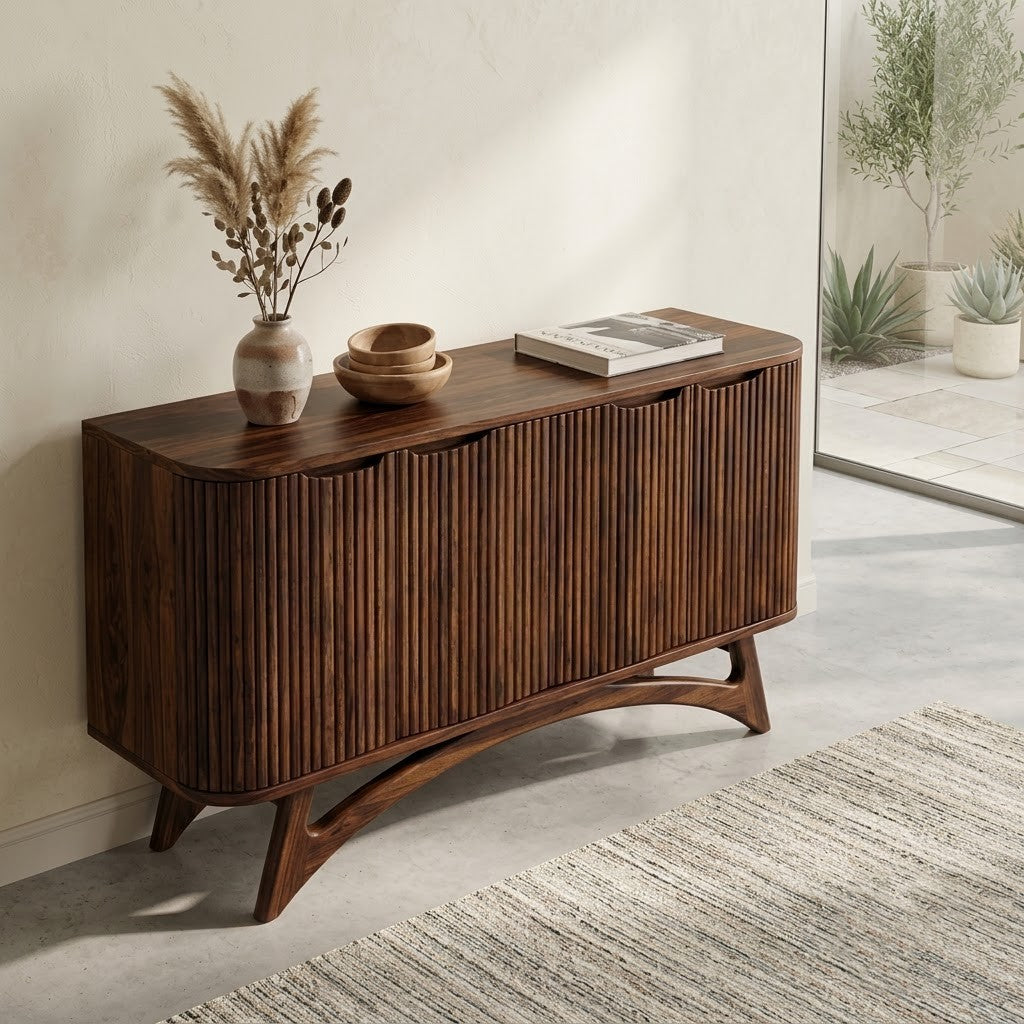 PRITI Fine Fluted Sideboard for Living Room