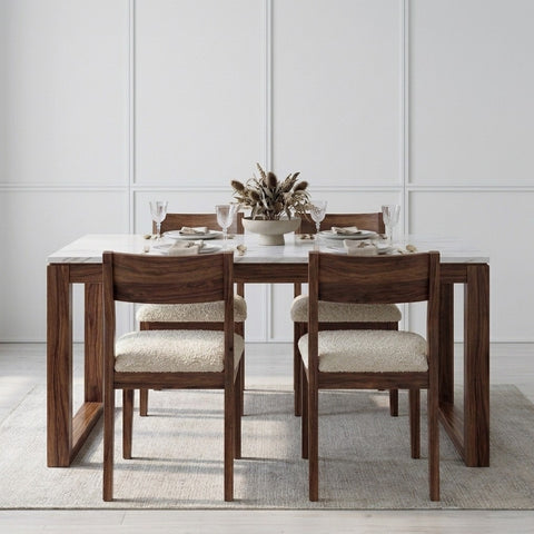 PRITI Handcrafted Sheesham Wood 6 Seater Dining Set
