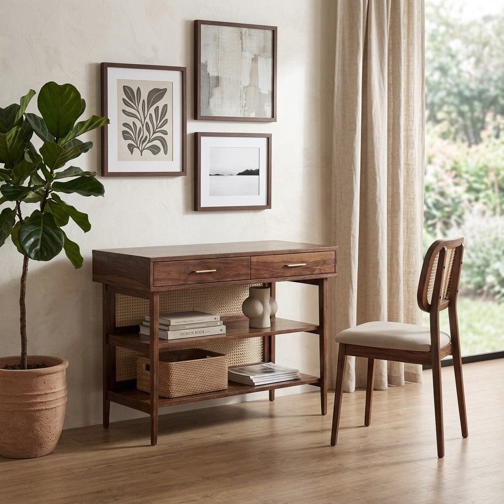 PRITI Handcrafted Study Table and Chair in Sheesham Wood