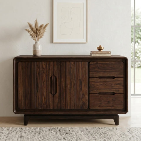 PRITI Heavy-Duty Wood Sideboard, 75kg Capacity