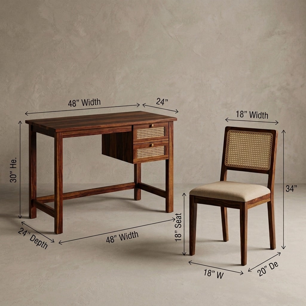 PRITI Home Office Writing Desk & Chair Set
