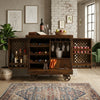 PRITI Home Sheesham Wood Jali Bar Cabinet | Handmade Solid Wood Bar Unit with Dark Walnut Finish