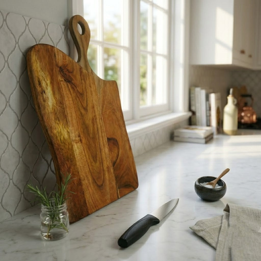PRITI Home Solid Acacia Wood Chopping Board – Multi-Purpose Kitchen Cutting & Serving Board