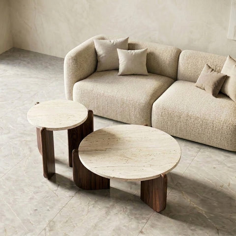PRITI Home Wabi Sabi Center Table – Modern Round Coffee Table