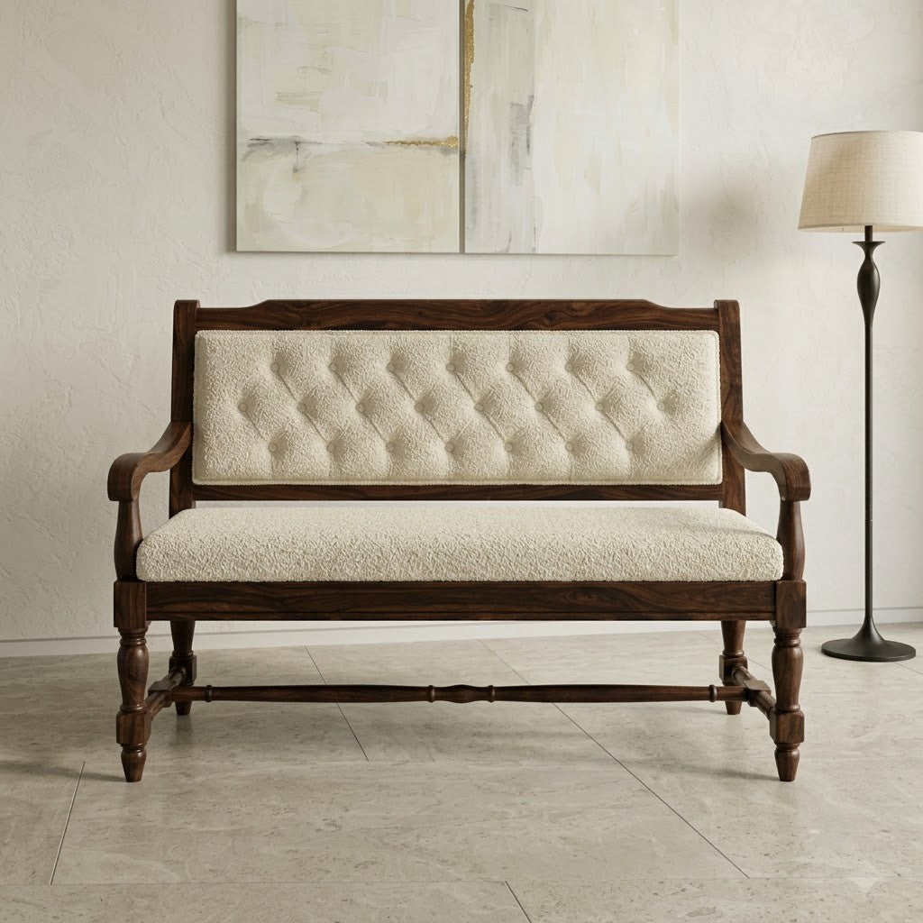 PRITI Home luxury Sheesham wood bench for living room and bedroom