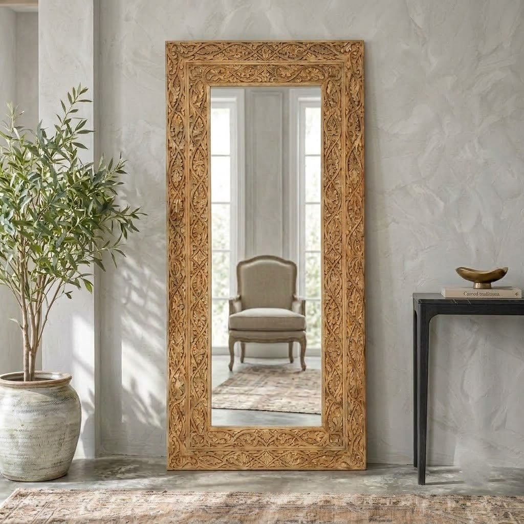 PRITI Large Decorative Carving Frame Mirror