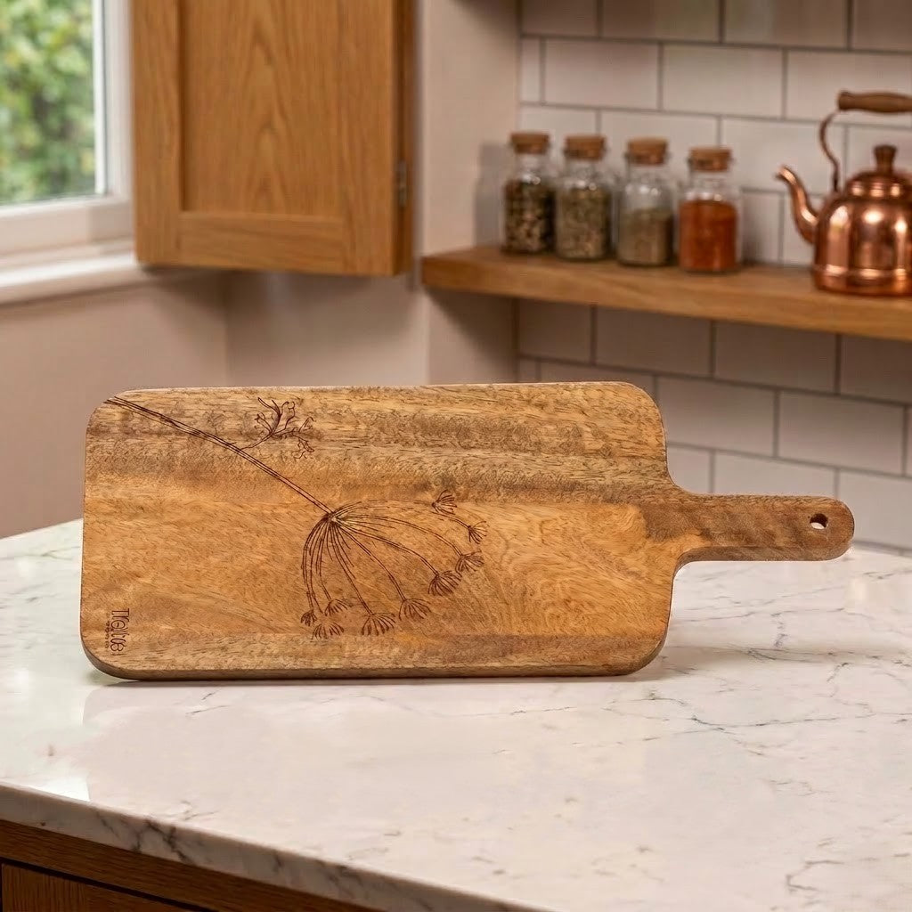 PRITI Mango Wood Chopping Board with Laser Etching