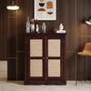 PRITI Mango Wood Rattan Bar Cabinet – Stylish Home Storage