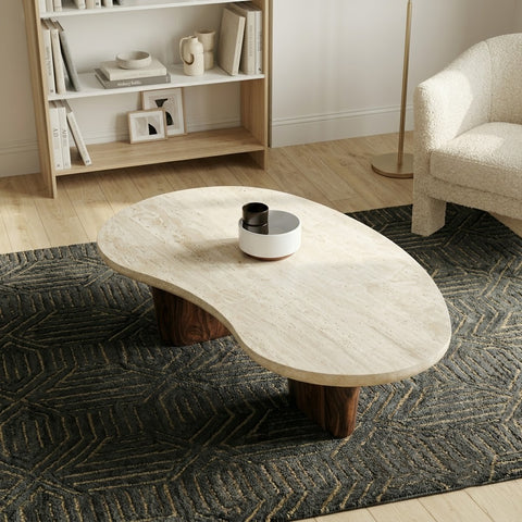 PRITI Modern Coffee Table – Dark Walnut Sheesham Wood Living Room Table