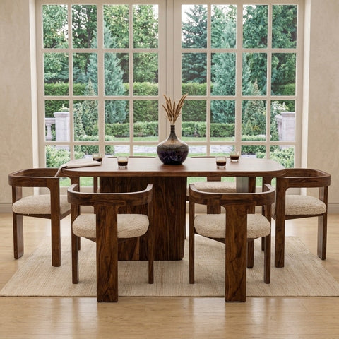 PRITI Modern Dining Table with 6 Attica Chairs for Home