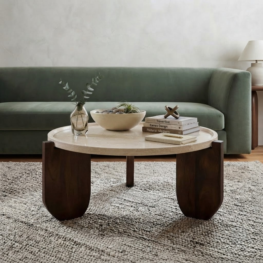 PRITI Modern Round Coffee Table for Stylish Living Rooms