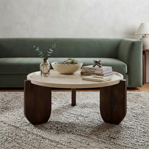 PRITI Modern Round Coffee Table for Stylish Living Rooms