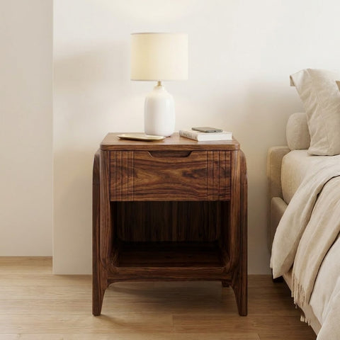 PRITI Modern Wooden Bedside Cabinet for Bedroom Storage