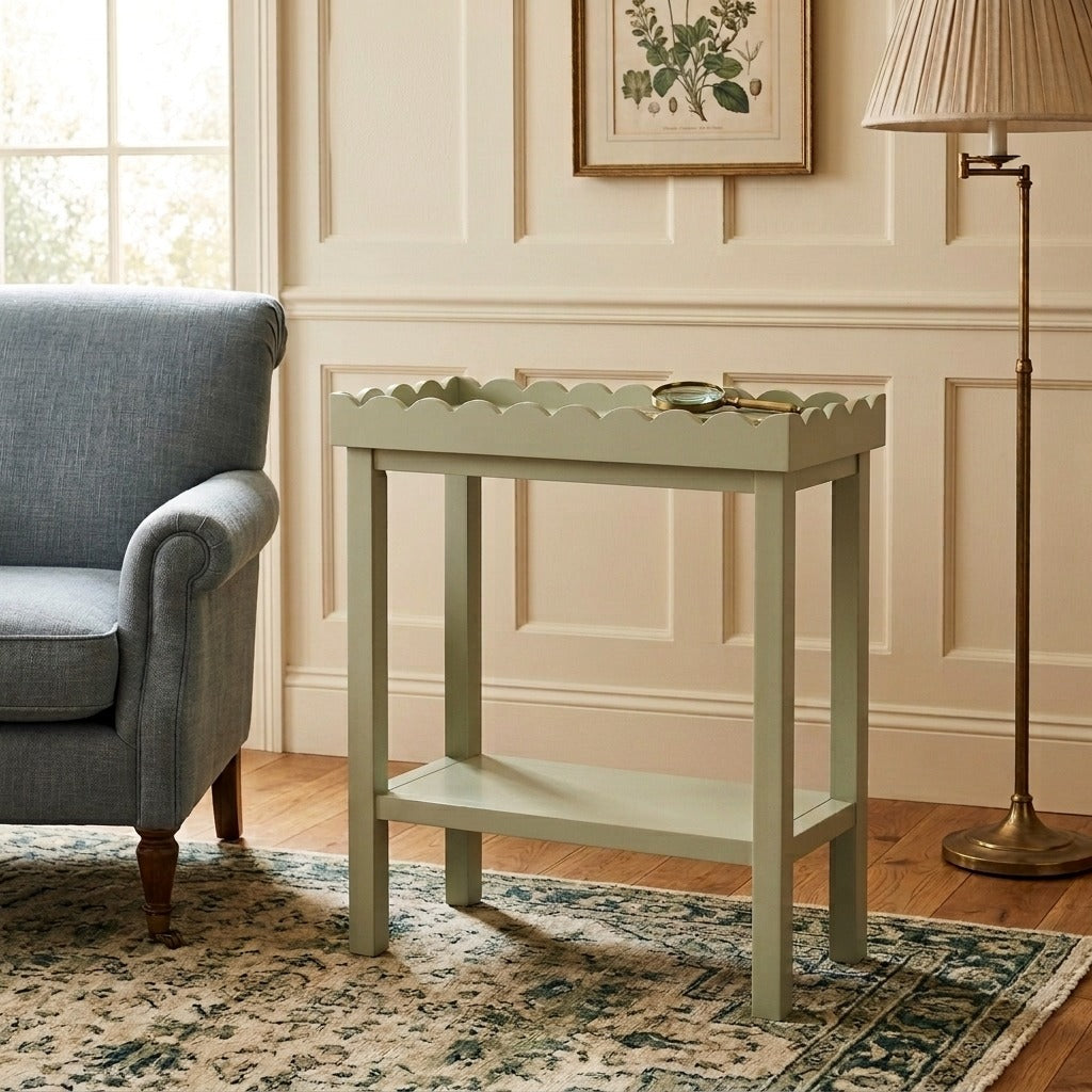 PRITI Moss Green Accent Side Table for Living Room