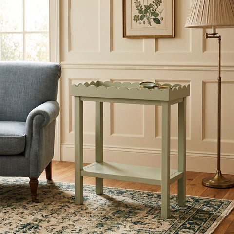 PRITI Moss Green Accent Side Table for Living Room