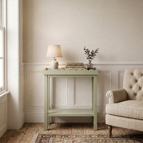 PRITI Moss Green Wooden Side Table