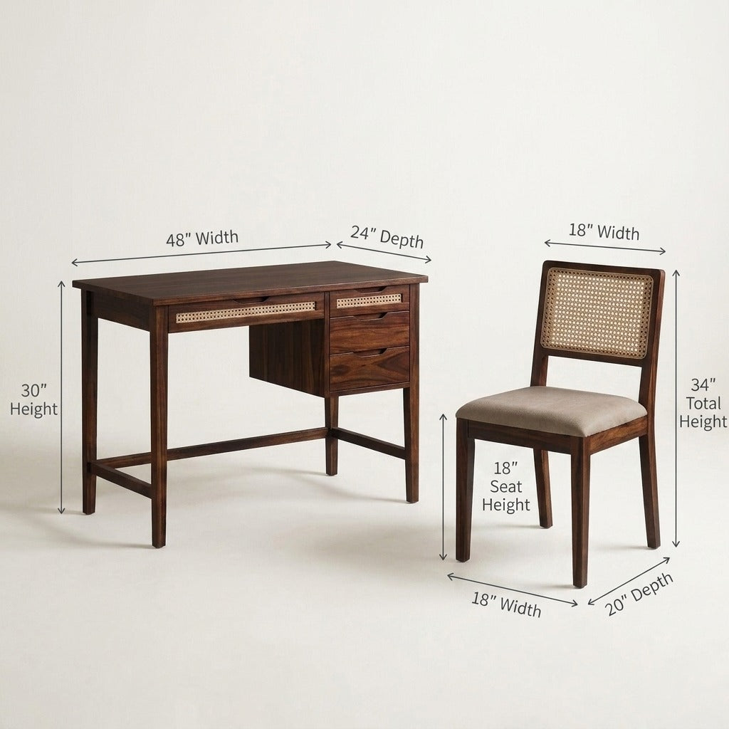 PRITI Multipurpose Sheesham Wood Study Table with Chair