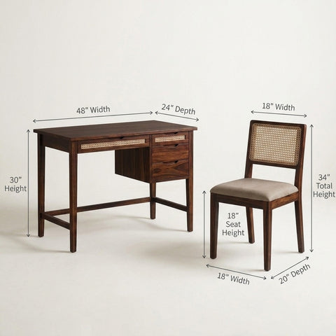 PRITI Multipurpose Sheesham Wood Study Table with Chair