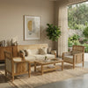 PRITI Natural Mango Wood Sofa Set 3+1+1