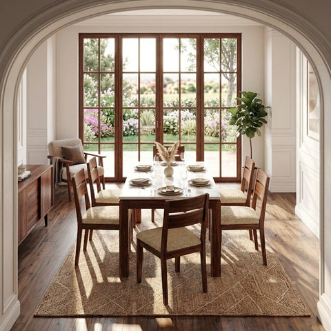 PRITI Premium 6 Chair Sheesham Wood Dining Table Set