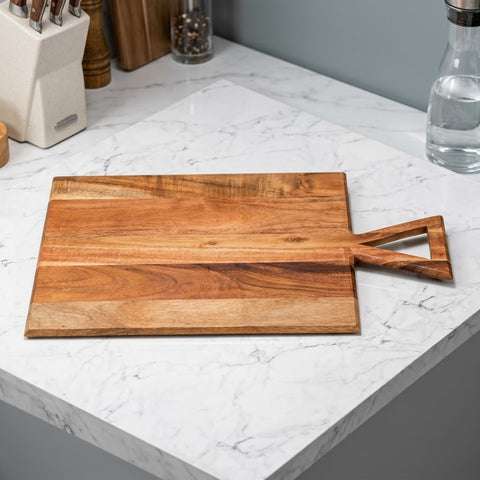 PRITI Premium Acacia Wood Cutting Board with Triangular Handle