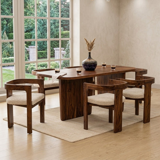 PRITI Premium Dining Table Set with 6 Attica Chairs